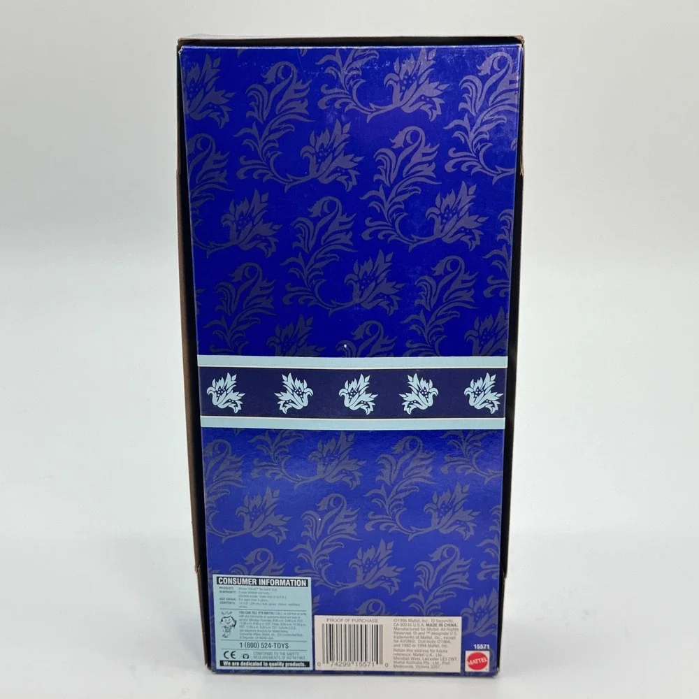 Avon Winter Velvet Barbie Special Edition 1995 First in Series Blue Silver 15571